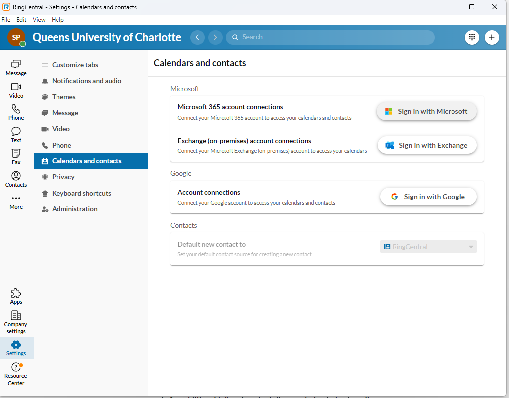 Get started in RingCentral – Queens University of Charlotte