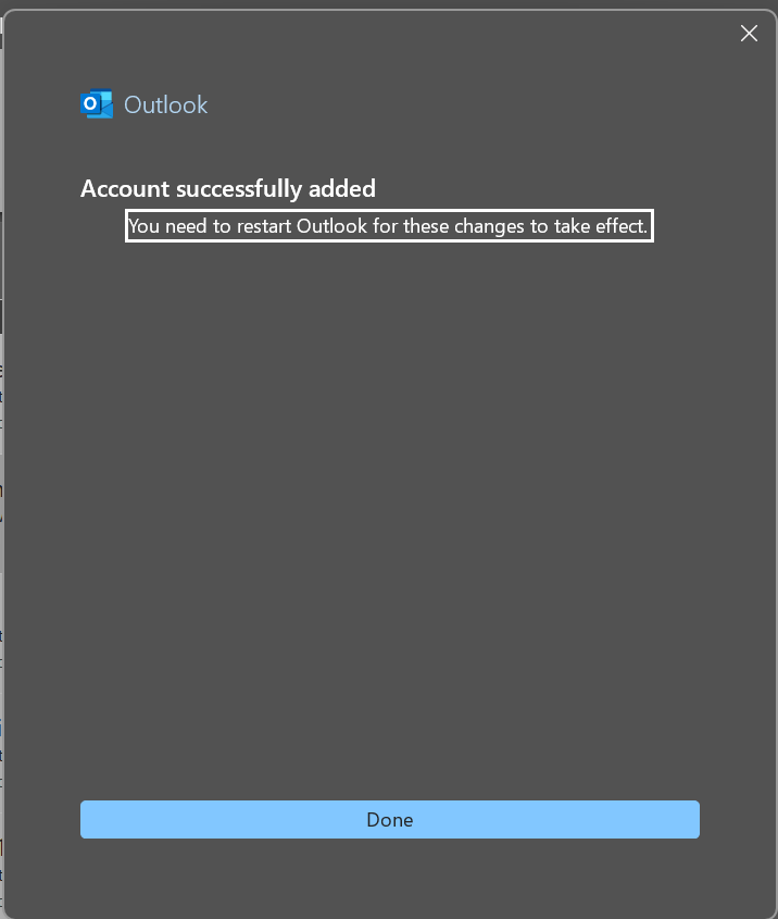 Step 7 - Account Added